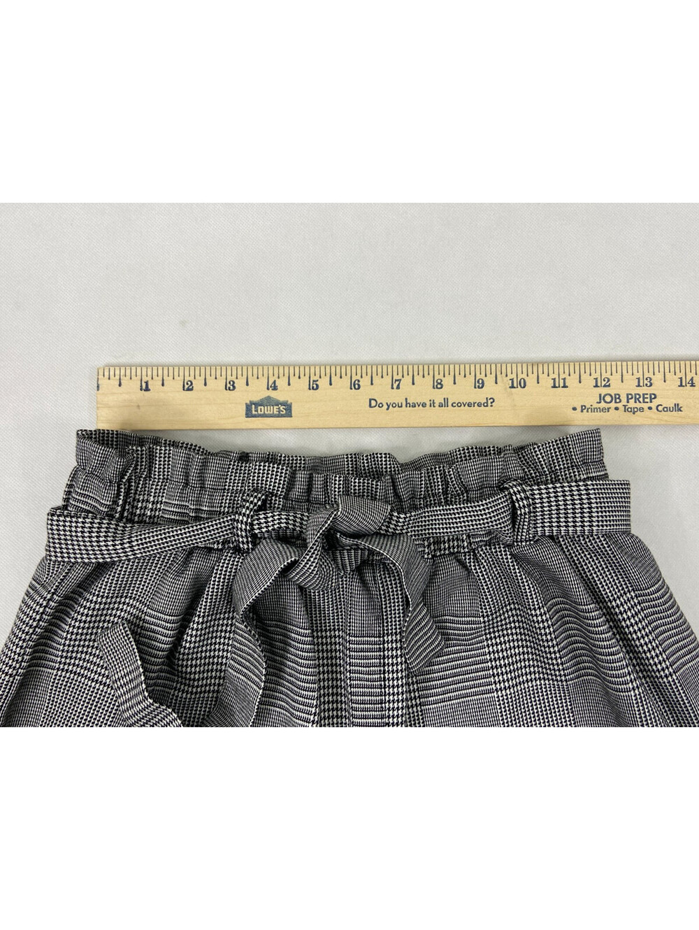 Art Class Women Large Houndstooth Plaid Pants Wide Leg Elastic Waist Tie Belt - Picture 6 of 9